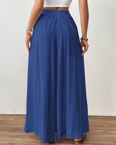 Image of Bsubseach Women Wide Leg Pants Floral Flowy Palazzo Pants