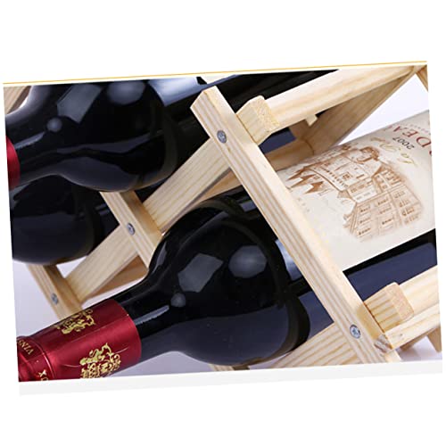 Soporte para botellas de vino plegable de madera sólida miniatura 6
