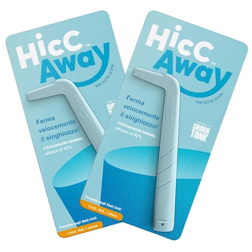 HiccAway Pajita para hipo - Detiene el hipo de forma natural y rápida - Alivio clínicamente probado para todas las edades, niños y adultos - Seguro y reutilizable (azul claro) 2 unidades