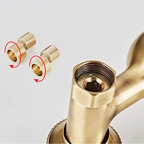 European Style Black Copper Full Body Wall Type Kitchen Faucet Hot And Cold Double Pots Basin Sink Laundry Mixing Valve,High #TOP4
