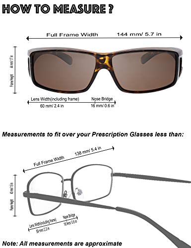 Image of The Fresh High Definition Polarized Wrap Around Shield Sunglasses for Glasses - Leather Eyeglasses Case