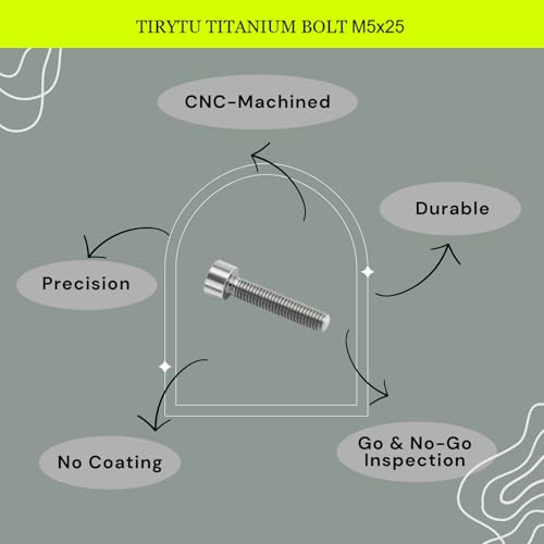 Image of M5x25 Titanium Bolts Hex Socket Cap Screw, Natural Color, 4PC | Lightweight Design, Ideal for Humid /Salty Environments, Socket Head Hex Key No Washer, MTB /Road Bike Stem Bolts