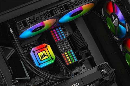 Corsair iCUE H100i ELITE CAPELLIX Liquid CPU Cooler (33 Ultra-Bright CAPELLIX RGB LEDs, Two 120 mm ML RGB Series PWM Fans, 400 to 2,400 RPM, Zero RPM Mode, Corsair iCUE Commander CORE Included) Black