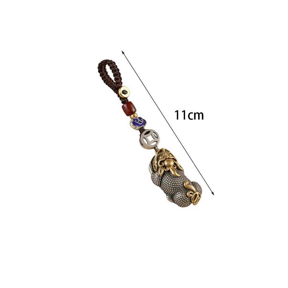 Breloczek do Samochodu Keychain Chinese Sterling Silver Lucky Pixiu Car Decoration Pendant Buckle, Backpack Key Ornaments