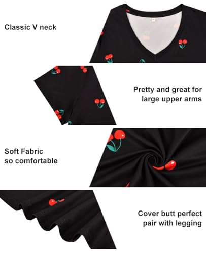Image of RITERA Women Plus Size Tops Tie Dye V Neck Shirt Floral Camo Summer Short Sleeve Tunic Oversized Ladies Blouse XL-5XL