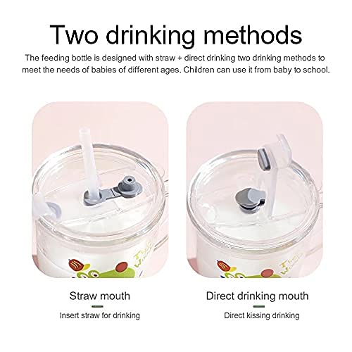 Image of PrimeWorld 400ml Glass Mug with Handle and Silicon Straw Set of 12pcs Drinking Glass for Coffee, Tea, Milk, Juice, Water Leak Proof , Heat Resistant