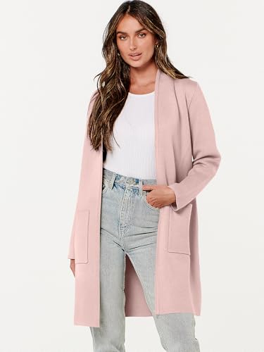Image of ANRABESS Cardigan Sweater for Women Casual 2026 Fall Fashion Coat Long Sleeve Open Front Knit Coatigan Outwear