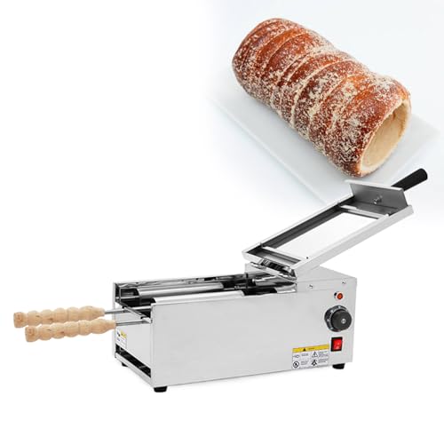 Image of Hungarian Chimney Cake, Chimney Bread Machine, Ice Cream Cone Grill Oven Machine with 2pcs stainless steel roller, for Commercial and Home Use