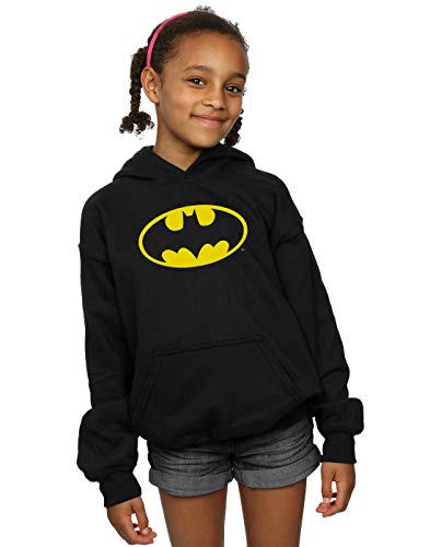 DC Comics Girls Batman Spray Logo Hoodie 7-8 Years Black