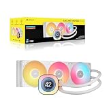 CORSAIR iCUE LINK TITAN 360 RX LCD Układ Chłodzenia Procesora Cieczą – 360mm AIO – Intel LGA 1851/1700, AMD AM5/AM4 – 3x RX120 RGB Wentylatory – Koncentrator Systemowy iCUE LINK w Komplecie – Biały