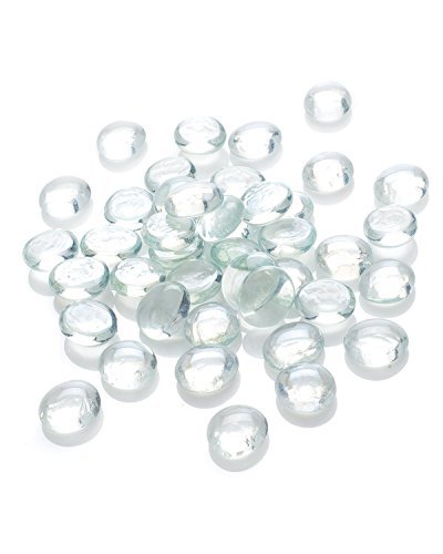 Dashington Flat Clear Marbles, Pebbles (5 Pound Bag) for Vase Filler, Table Scatter, Aquarium Decor - Thumbnail 2