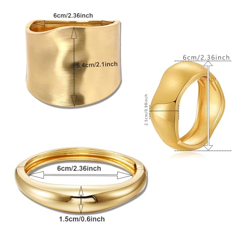 4PCS Cuff Bracelets for Women Open Hinged Bangle Hammered Chunky Cuff Bracelet Wrist Cuff Wrap Bangle Perfect Jewelry Gift4