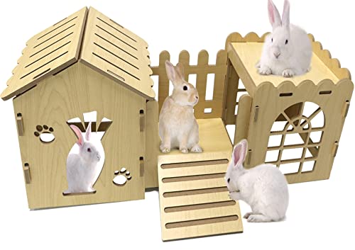 Kaninchenhaus Für 2 Kaninchen 2-stöckiges Kaninch Produktbild-Vorschau 10