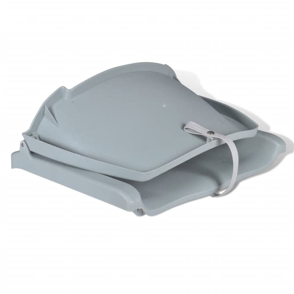 Mangloder Bootssitz Klappbar ohne Polster Grau 48x51x41 cm wetterfester Kunststoff für Segelboot Yacht Wasserfahrzeug Cockpit Deck mit umklappbarer Rückenlehne und Edelstahl-Schrauben