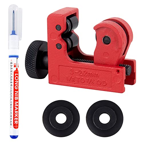 CTDMJ Mini cortador de tubos de 3 a 22 mm de diámetro, pequeño mini cortador de tubos, cortador de tubos de cobre, herramientas de corte para cortar tubos de cobre, PVC, aluminio, plástico, marcador