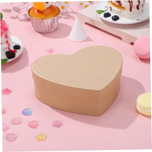 ROMISBABA ハート型牛皮紙 ボックス おしゃれなバレンン用収納箱 キャンディやリップスティック対応 花束ラッピングにも プレゼント用化粧箱