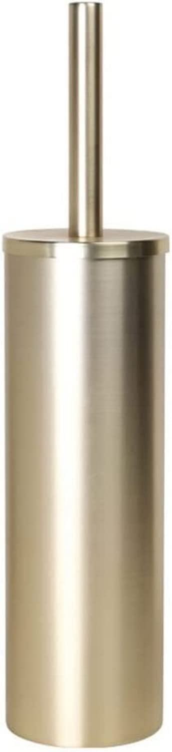 Brushed Gold Stainless Steel Toilet Brush and Holder - Durable, Standing Design for Bathroom Accessories