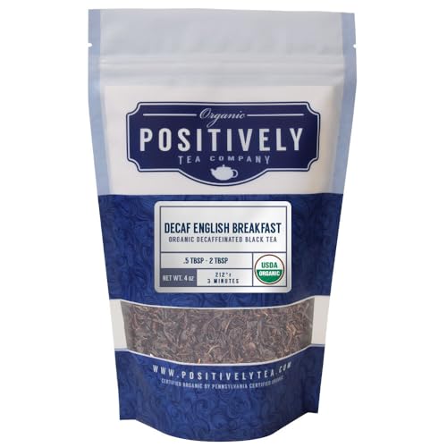 Image of Organic Positively Tea Company, Decaf English Breakfast, Loose Leaf, 4 Ounce