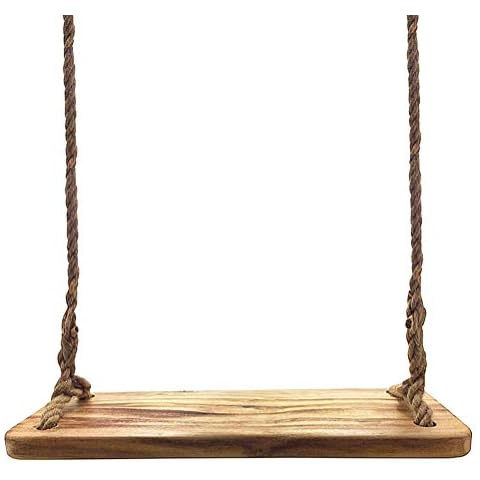 Aoneky Garden Tree Swing Seat - 23" x 7" Large Waterproof Wooden Porch Rustic Swing set with Rope for Children & Adults Outdoor & Indoor Playing (Round Paulownia) Cover