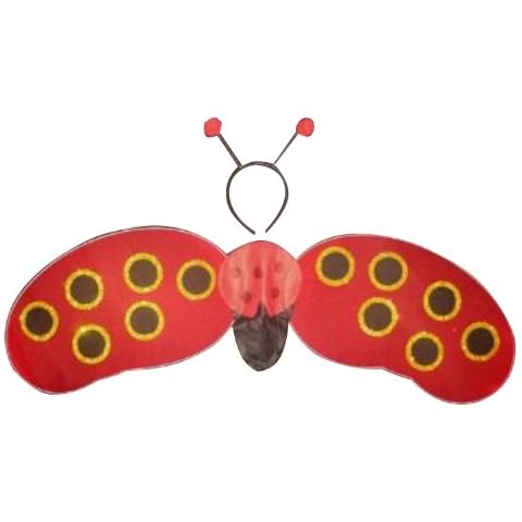 Lady Bird/Lady Bug Glitter Wings and Head Bopper Antenna Headband Cover