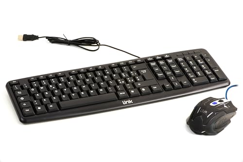 Clavier Italien USB 108 Touches pour écrire sans faute et Souris Gaming 6 Touches
