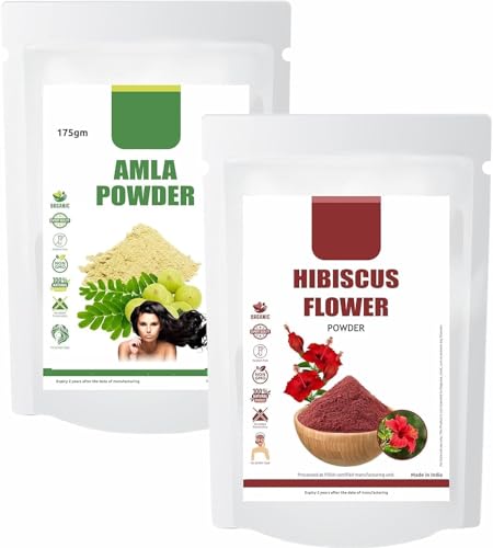 Poudre d'hibiscus et amla stimule la croissance et fortifie 2 sachets