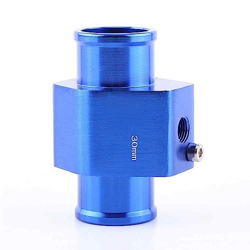 Adaptador del Sensor de temperatura de la manguera del tubo, diámetro interno de 30 mm y diámetro externo de 32 mm, Longitud 68 mm, Incluye abrazaderas, Aleación de aluminio, Azul, 30 mm