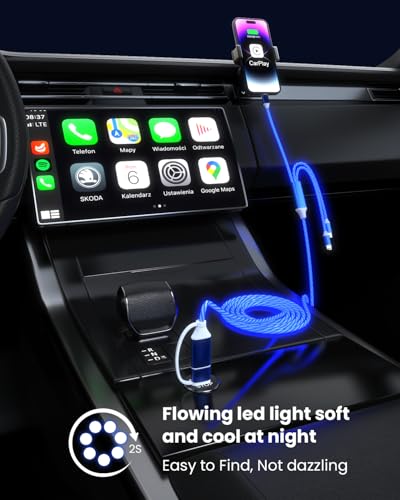 Image of Opluz USB C Cable, Colorful Gradual Light up Multi Charging Cable 3 in 1 Type C Charger Fast Charging 60W Led USB Type C Cord Compatible with iPhone 17 /16 /15 /14 /13 /12 /11, Galaxy,pad,Pixel 4FT - Blue