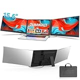 15.6' Laptop Screen Extender, 1080P FHD Triple Portable Monitor for Laptops, Ultra-Slim Travel Dual Monitor Fit for 13-17.3' Laptops, USB-C Plug&Play Extended Screen Compatible with Win/Mac/Android