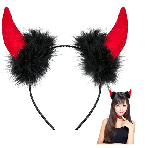 BALINCO Diavolo Orecchie Diavolo Fascia per capelli Carnevale Halloween Party Costume Accessori per capelli Copricapo Corna