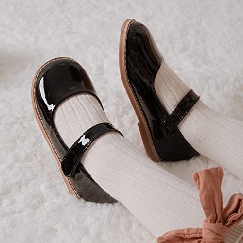 Toddler Girls Mary Jane Flat School Uniform Princess Dress Shoes Casual Slip on Ballet Flats2