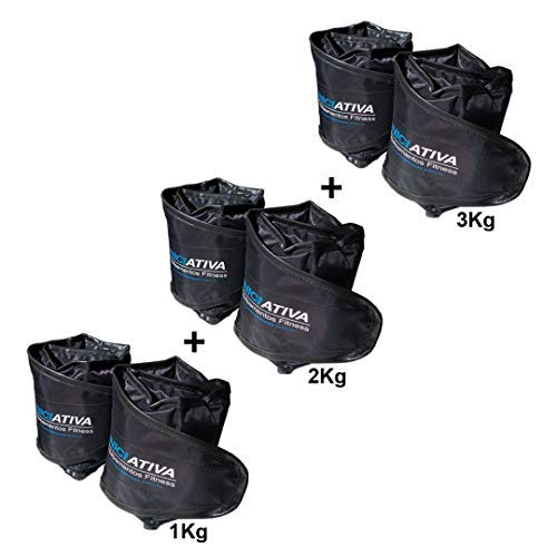 KIT 1 PAR DE TORNOZELEIRA 1KG + 1 PAR DE TORNOZELEIRA 2KG + 1 PAR DE TORNOZELEIRA 3KG