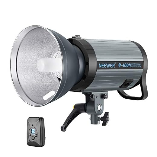 Neewer 400W GN65 Studio Flash Strobe Light Monolight with 2.4G Wireless Trigger and Modeling Lamp, Recycle in 0.01-0.5 Sec, Bowens Mount for Indoor Studio Portrait Photography(Q400N)