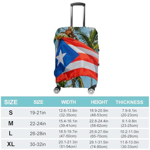 Puerto Rico Flags Frog Palm Trees Suitcase Covers Luggage Protector - Travel Elastic Baggage Case Protective, Washable Anti-scratch Large Suit Case Cover for Suitcases Fits 19-32 Inch Luggages XL2