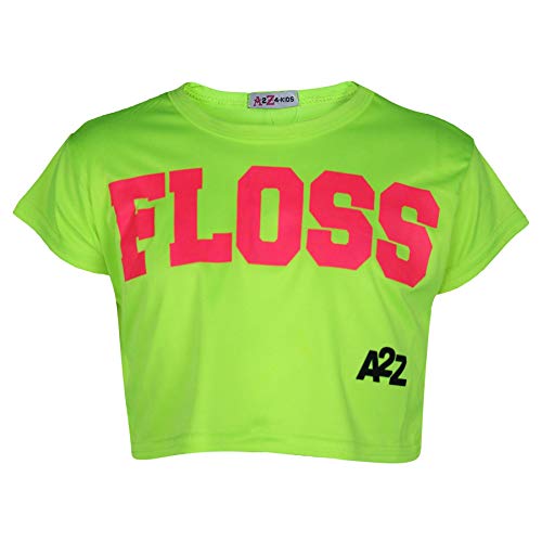 Conjunto de camiseta y falda de hilo neón brillante para niñas 2