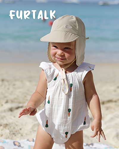 FURTALK Baby Sonnenhut mit Nackenklappe Kleinkind Kinder UPF 50+ Einstellbare Jungen Mädchen UV-Schutz Sommer Mütze Strand Schwimmen Hut