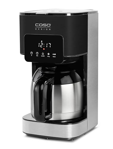 CASO Cafetera de goteo Coffee Taste & Style - Capacidad 1,2L para 10 tazas, 800W de Potencia, Deposito con ventana, Acero Inoxidable, Boquilla antigoteo, Pantalla LCD - negra