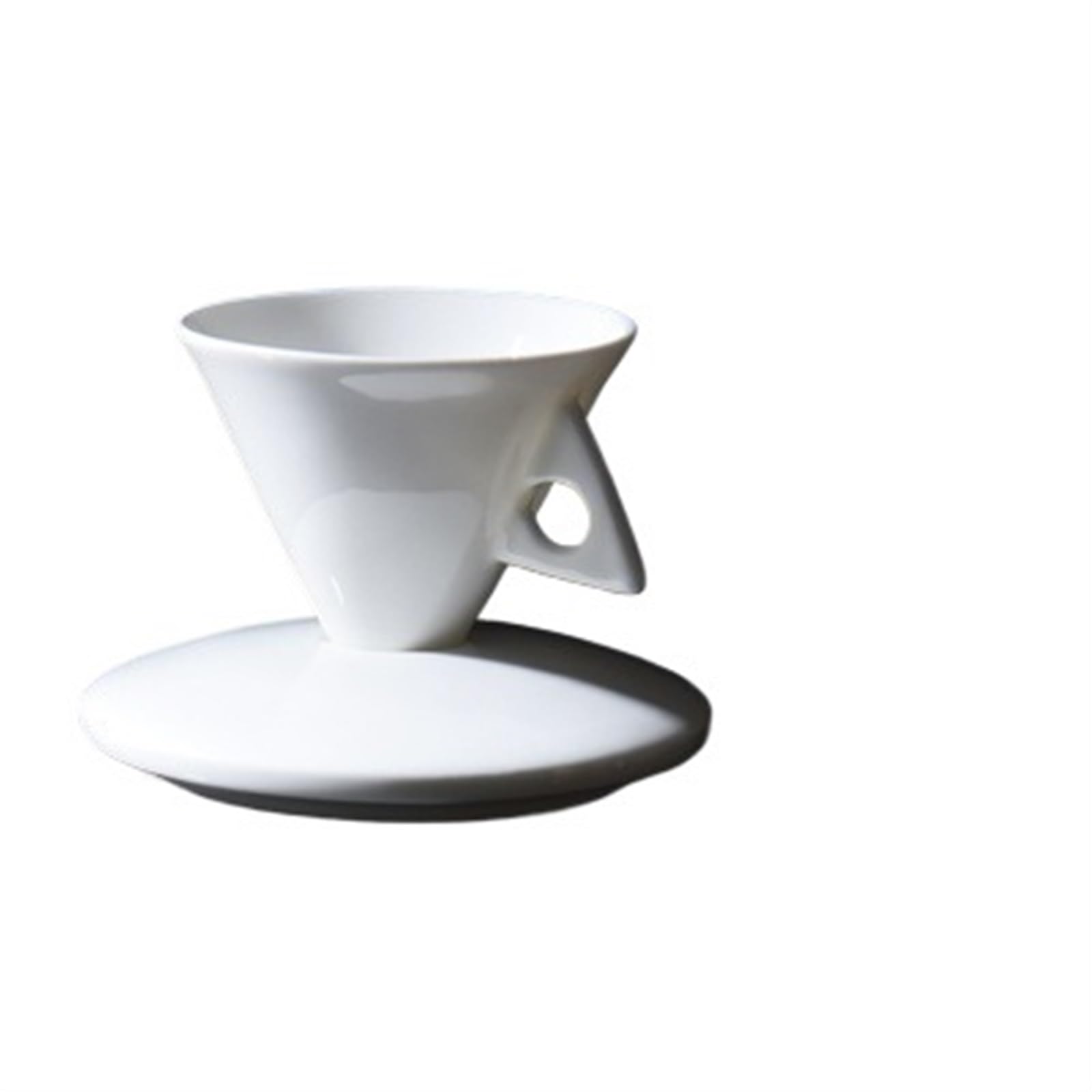Zestawy kubków do kawy, spodków do filiżanek do kawy 70 ml, biały, stożkowy, kubek do kawy i spodek, zestaw do biura, ceramiczny kubek do espresso, porcelanowa filiżanka do herbaty Demitasse (1 x fili