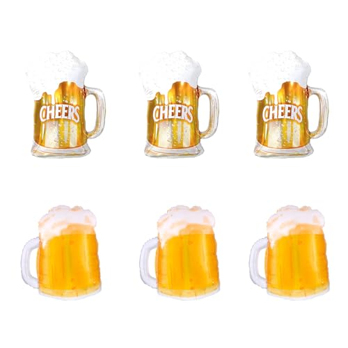 Globos de cerveza, 6 unidades, globos de helio gigante, para Oktoberfest, globos de helio, cerveza, globos para decoración de fiestas, cumpleaños, bodas, Oktoberfest (amarillo)