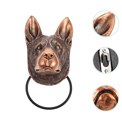 Happyyami Black Cabinet Knobs Wolfdog Head Door Knocker Antique Entry Handle Tone Ring Gate Knocker Handle Resin Animal Front Door Knocker For Home Hotel Garden Decoration Barn Door Handles #TOP3