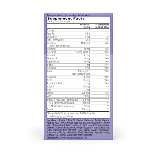 One A Day Postnatal Vitamins for Women, Postnatal Multivitamin with Folic Acid, Omega-3 DHA, B Vitamins, Support Immune Health, Breastfeeding, Post Partum Essential Nutrients for Women, 60 Ct - image 7
