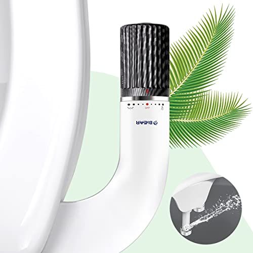 BIEAR Ultra-Slim Bidet, Non-Electric Dual Nozzle (Feminine/Posterior Wash) Self Cleaning Fresh Water Bidet Attachment for Toilet Adjustable Brass Water Pressure Toilet Seat Bidet, Carbon Fiber Black