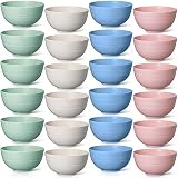 Zubebe Unbreakable Cereal Bowls 24 oz Reusable Lightweight Bowl Dishwasher Microwave Safe Bowl Sets
