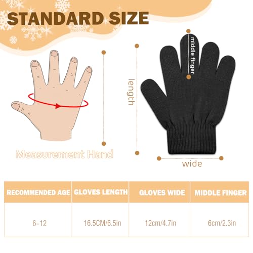 Image of ONESING 16 Pairs Kid Gloves Knitted Children Gloves Bulk for Boys Girls - Stylish and Snug Winter Accessories