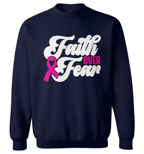 Faith Over Fear - Breast Cancer Toddler Fleece Crewneck Sweater