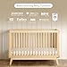 dadada Baby Soho 3-in-1 Convertible Wooden Crib to Toddler Bed - Made in Italy, GREENGUARD Gold Certified, Baby-Safe Finish, Handcrafted Beechwood, Modern Design, 3 Adjustable Heights (Natural)