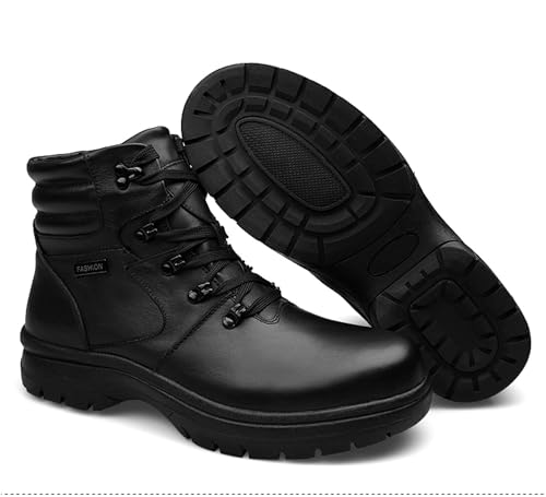 Men's Fashion Motorcycle Boots， With Thermal Insulation, Waterproof And Warm Fur Lining, Winter Snow Boots For Hiking, Oversized，Outdoor Boots