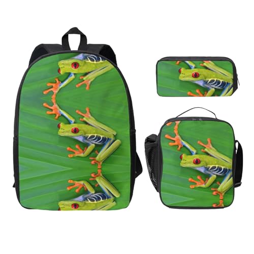 Sac à dos grenouille et feuilles vertes pour l'école EdWal