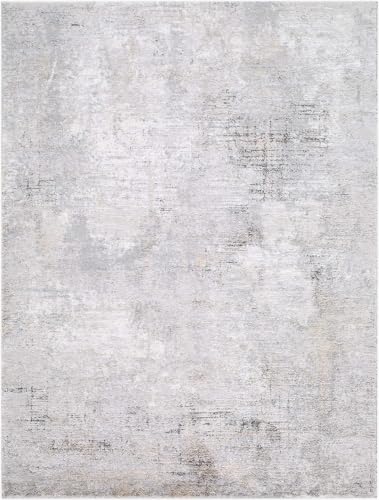 Hauteloom Bofix Living Room, Bedroom Area Rug - Contemporary - High Pile - Silver Gray, Slate Gray, Gray - 5'3" x 7'