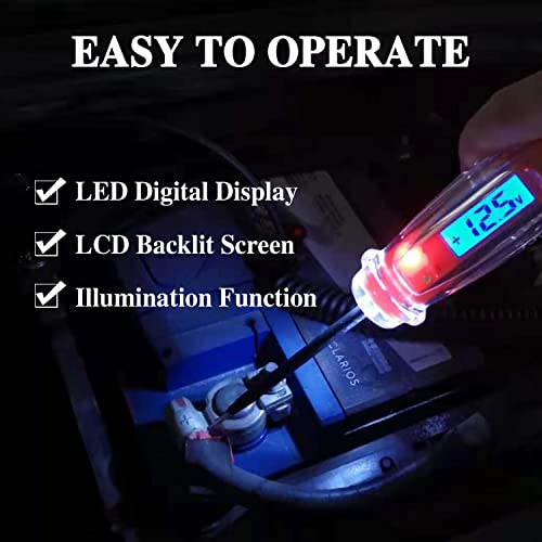 Awblin Automotive Test Light 3-60V Dc Digital Light Tester With Voltmeter, Heavy Duty Auto Circuit Tester With Lcd Backlight Display And Led Indication, Electric Test Pen With Illumination #TOP2